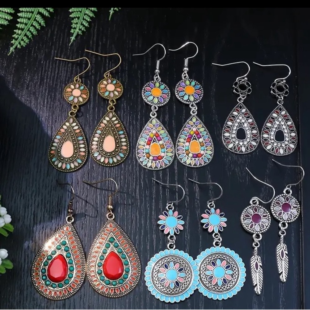 Boho Style Drop Earrings Retro Waterdrop |earrings